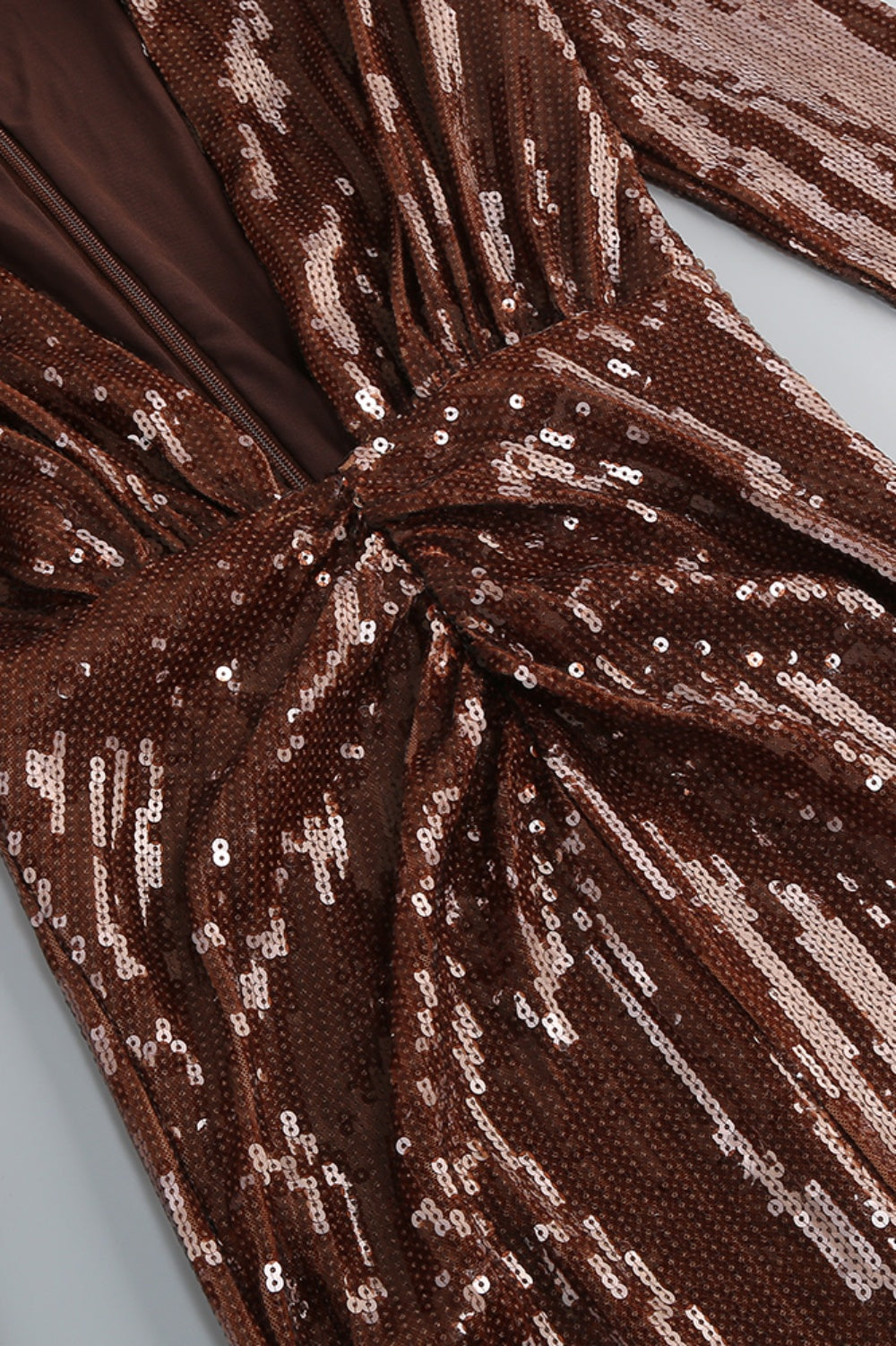 Addie Gathered Sequin V-neck Midi Dress