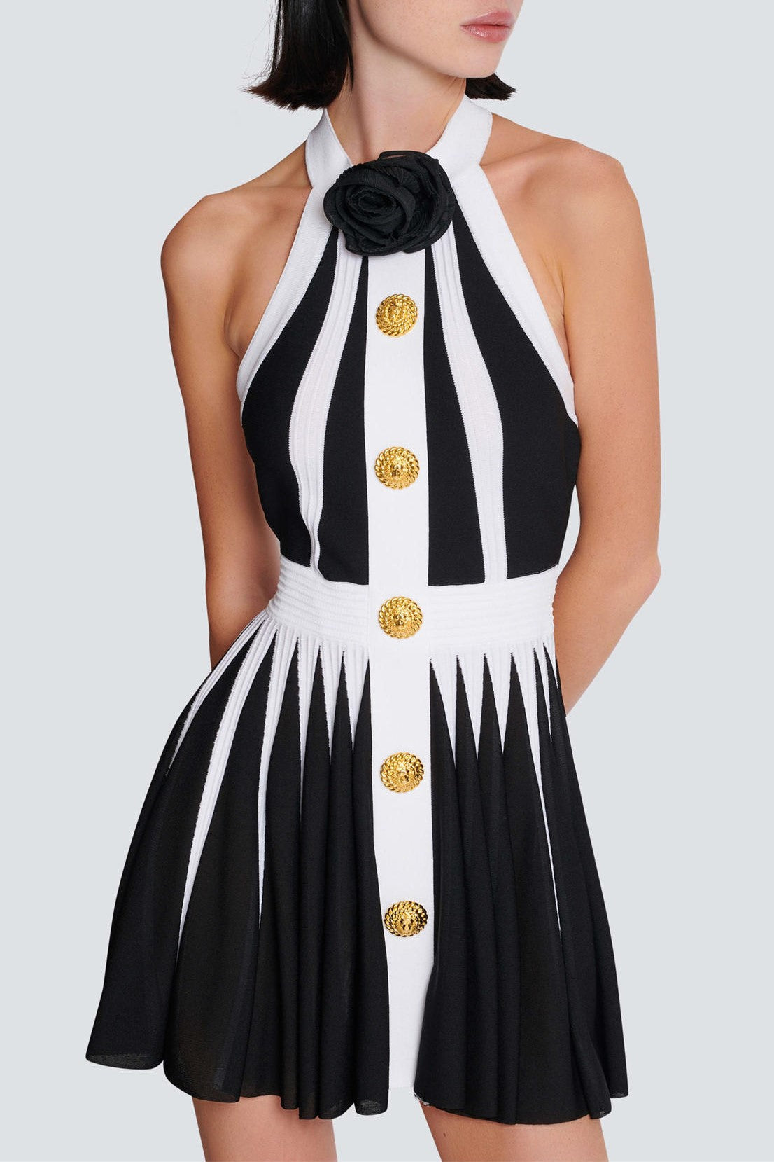 Adelya Rose Halter Knit Mini Dress