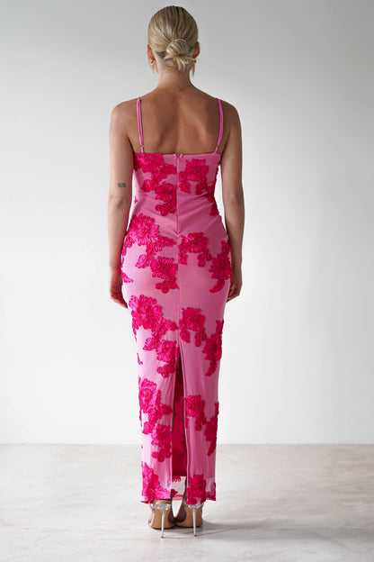 Adorelle - Soft Bloom - Floral Mesh Maxi Dress