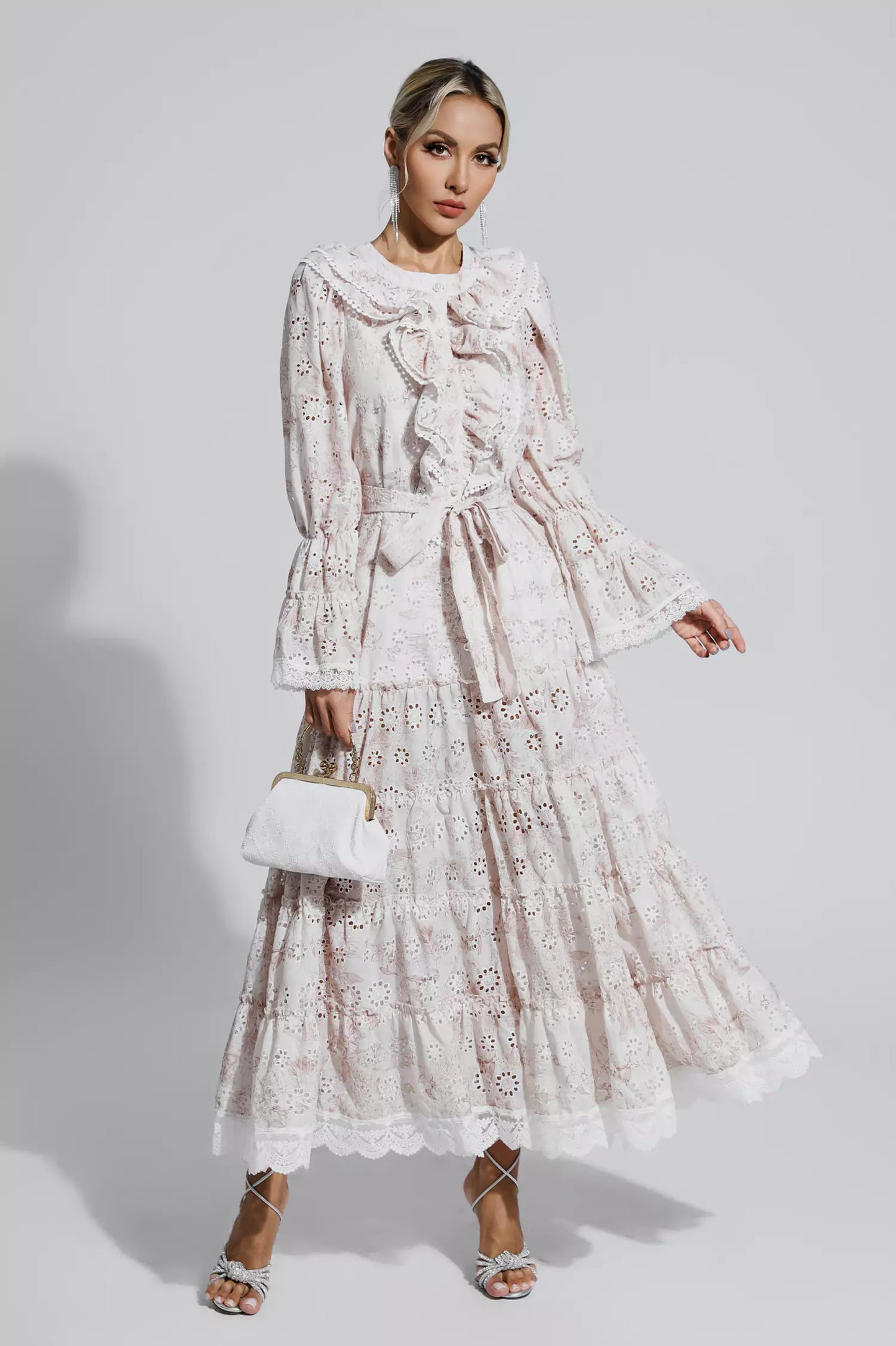 Adrianna Khaki Lace Ruched Maxi Dress