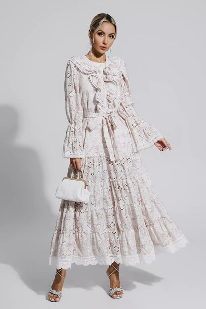 Adrianna Khaki Lace Ruched Maxi Dress