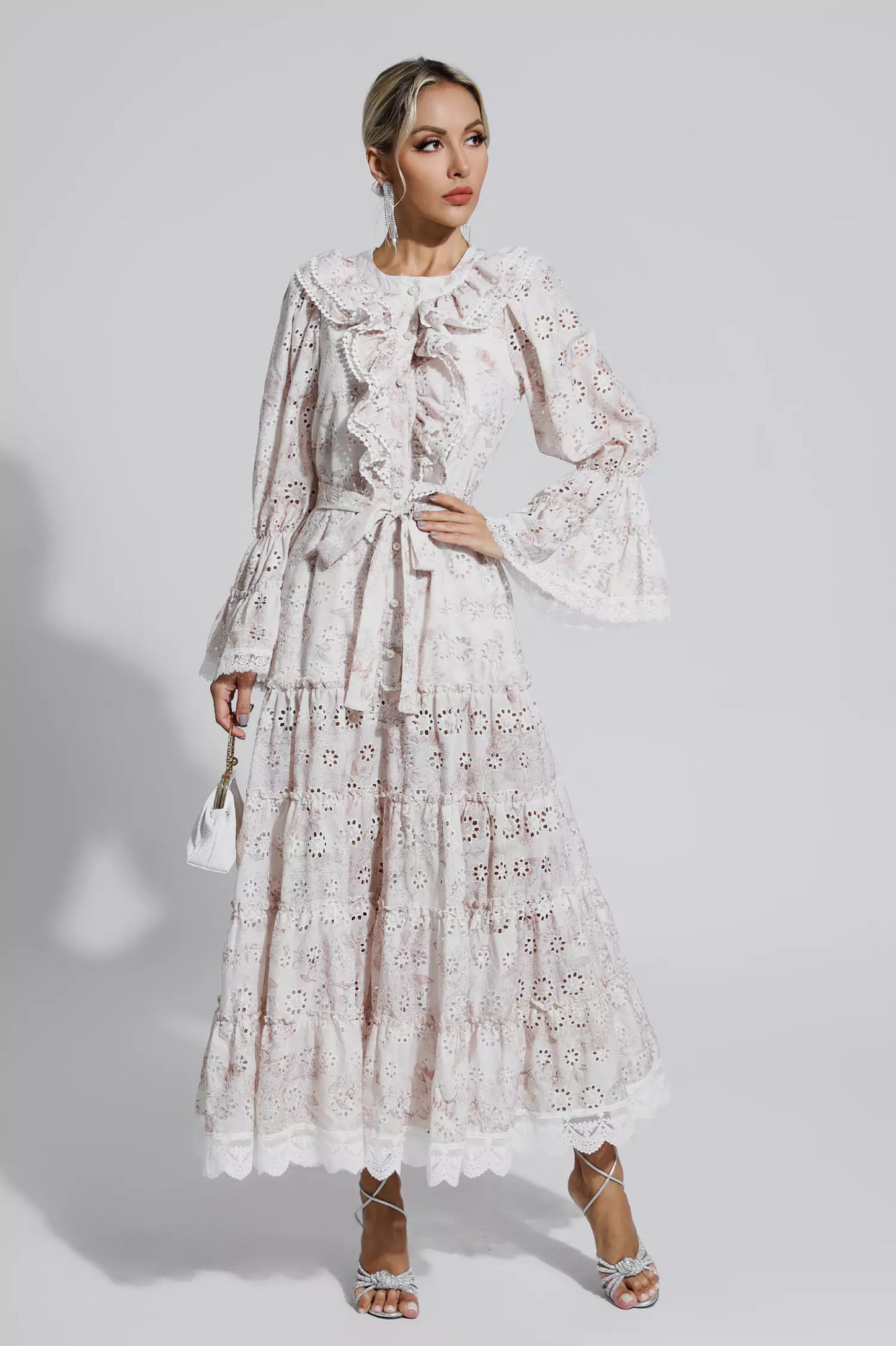 Adrianna Khaki Lace Ruched Maxi Dress