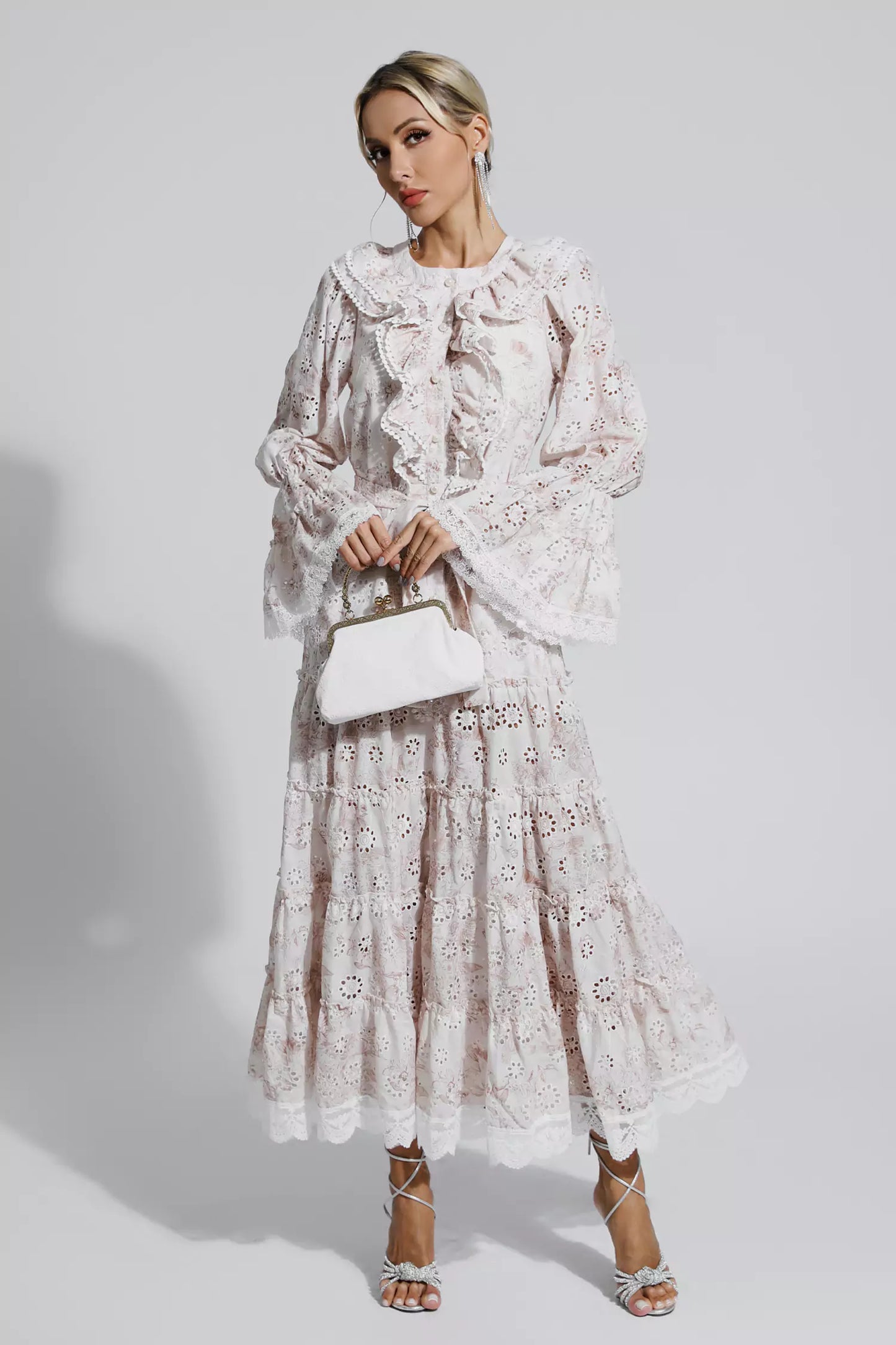 Adrianna Khaki Lace Ruched Maxi Dress