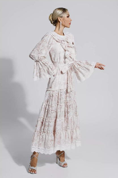 Adrianna Khaki Lace Ruched Maxi Dress