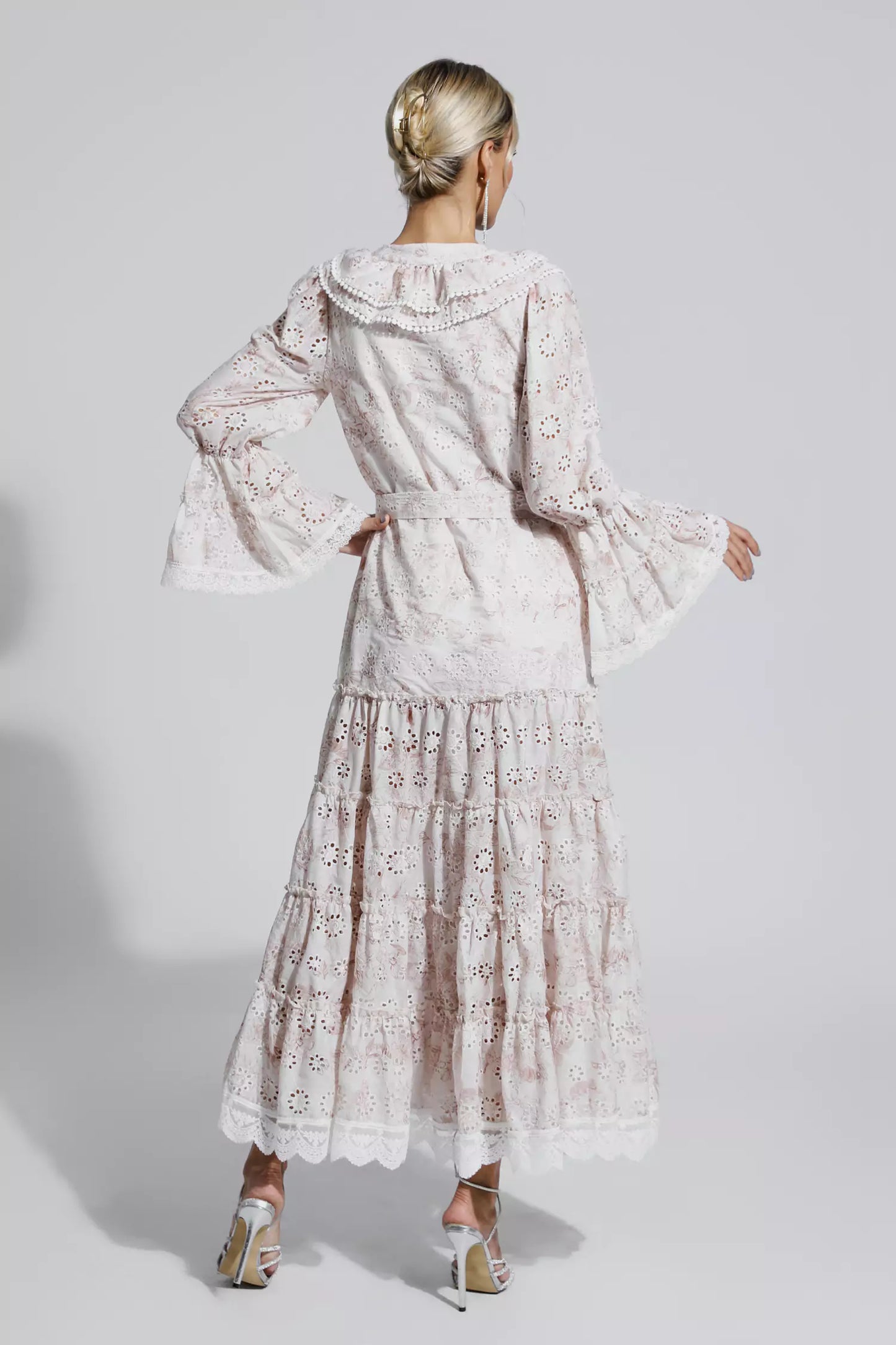 Adrianna Khaki Lace Ruched Maxi Dress