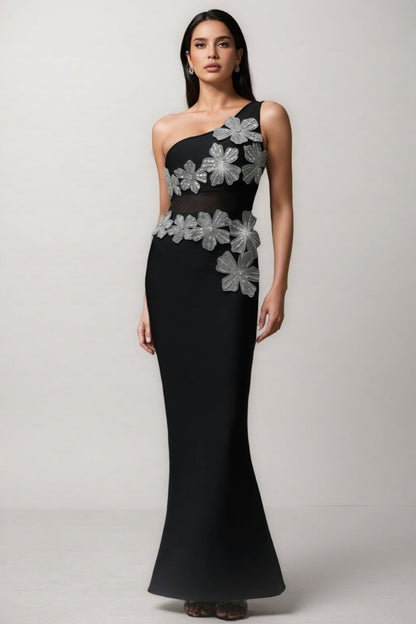 Revits Diamond Flowers Bandage Maxi Dress