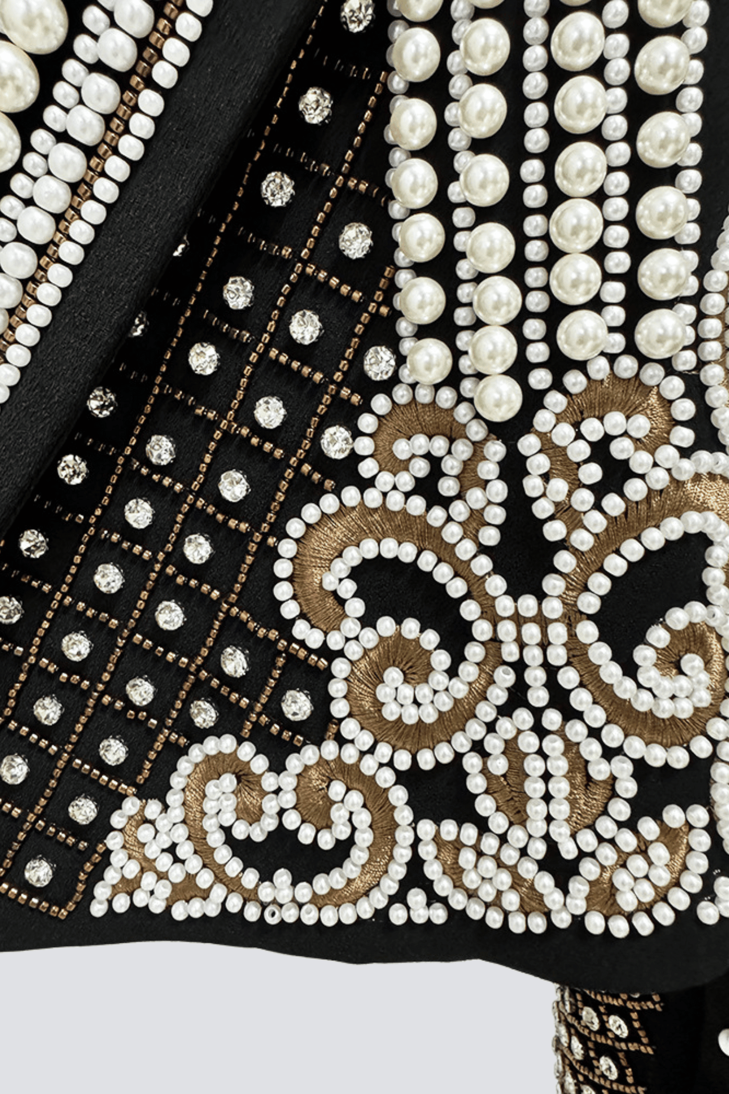 Akili Pearl Embellished Cropped Blazer