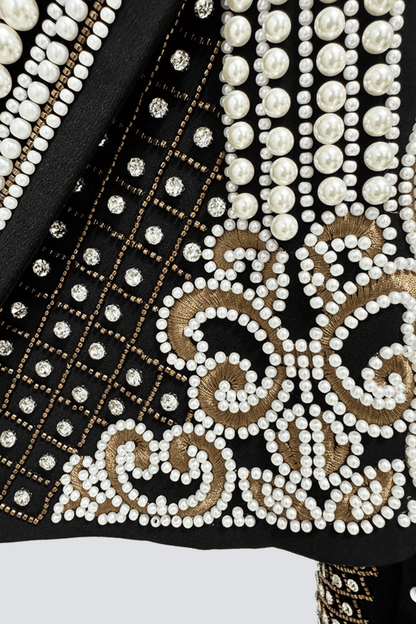 Akili Pearl Embellished Cropped Blazer