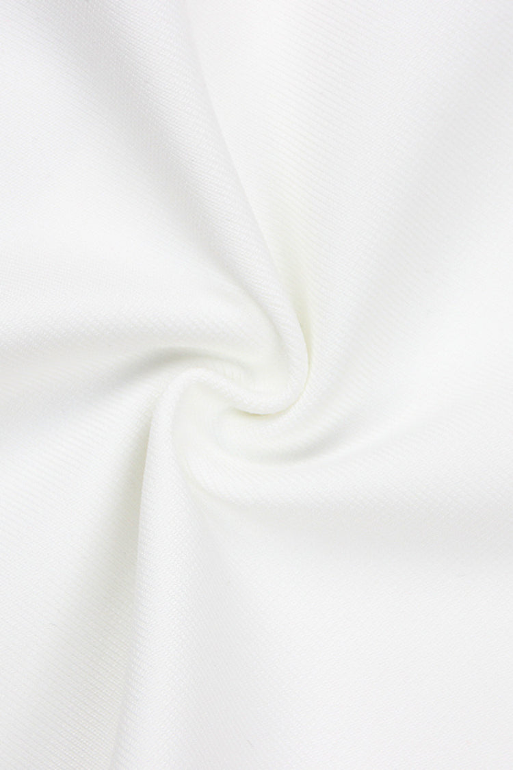 Alaina White Long Sleeve Midi Work Dress