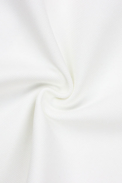 Alaina White Long Sleeve Midi Work Dress