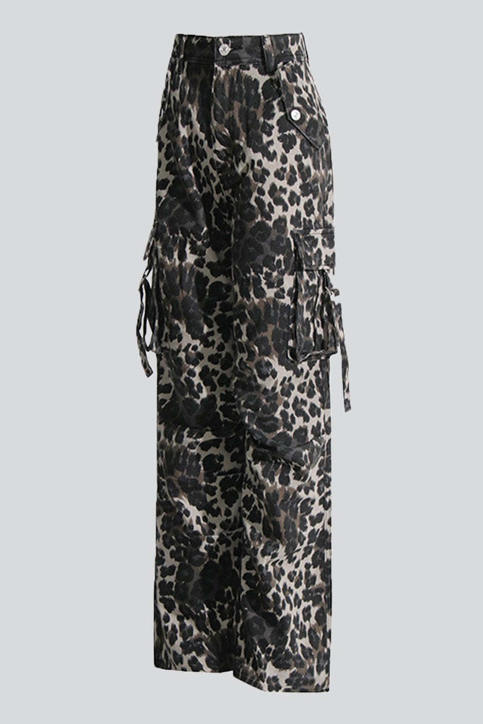 Alaysia Leopard Printed Cargo Jeans