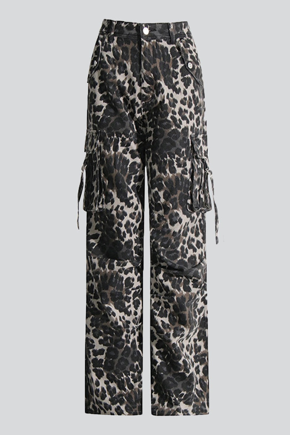 Alaysia Leopard Printed Cargo Jeans