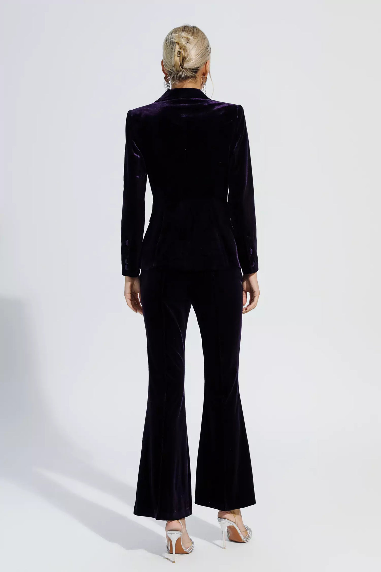 Aleena Purple Velvet Blazer Set