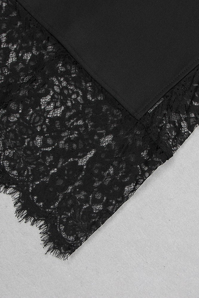 Alexandria Lace Maxi Bandage Dress - Black