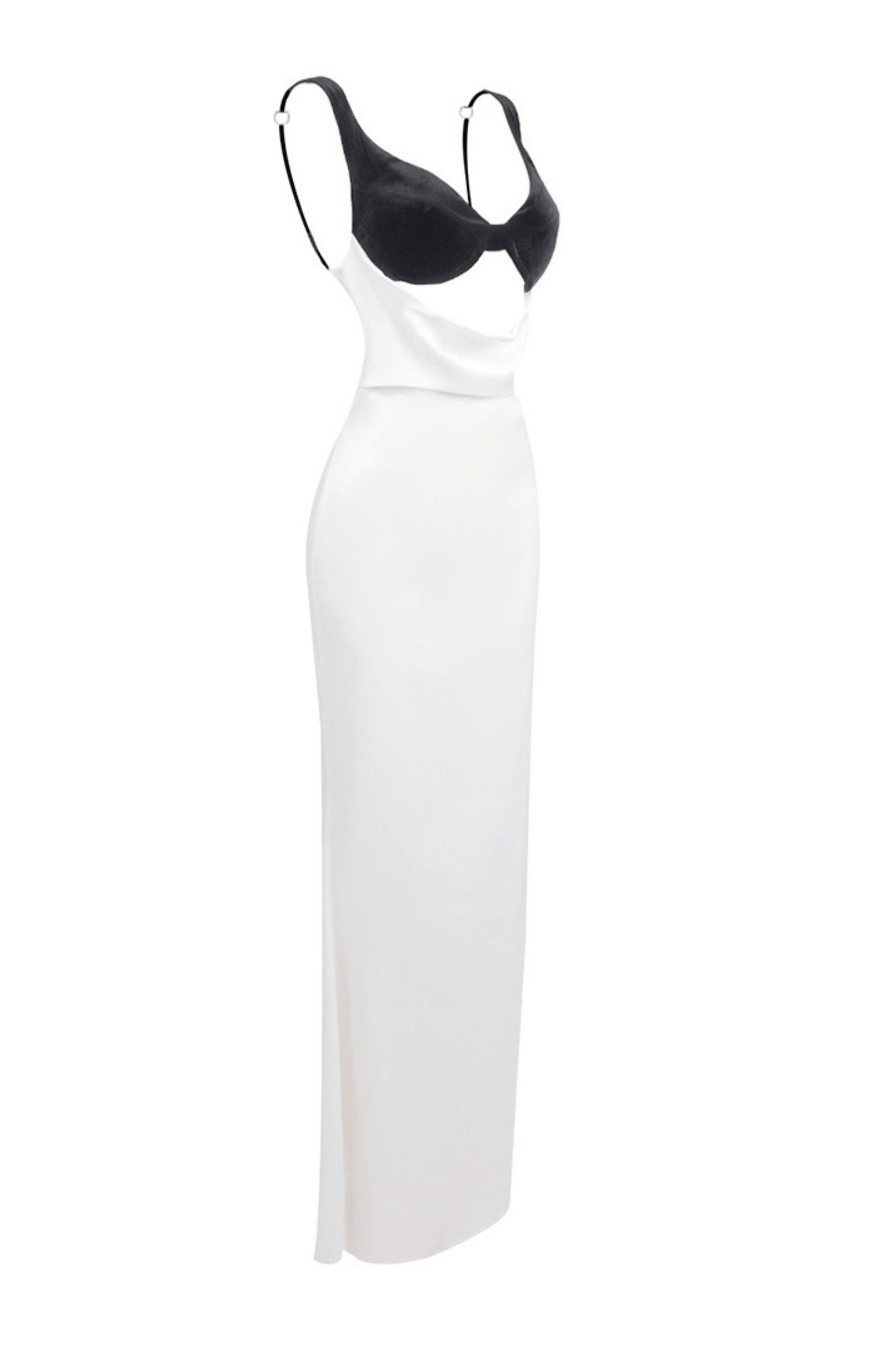 Alfredo Satin Cutout Velvet Maxi Dress - White