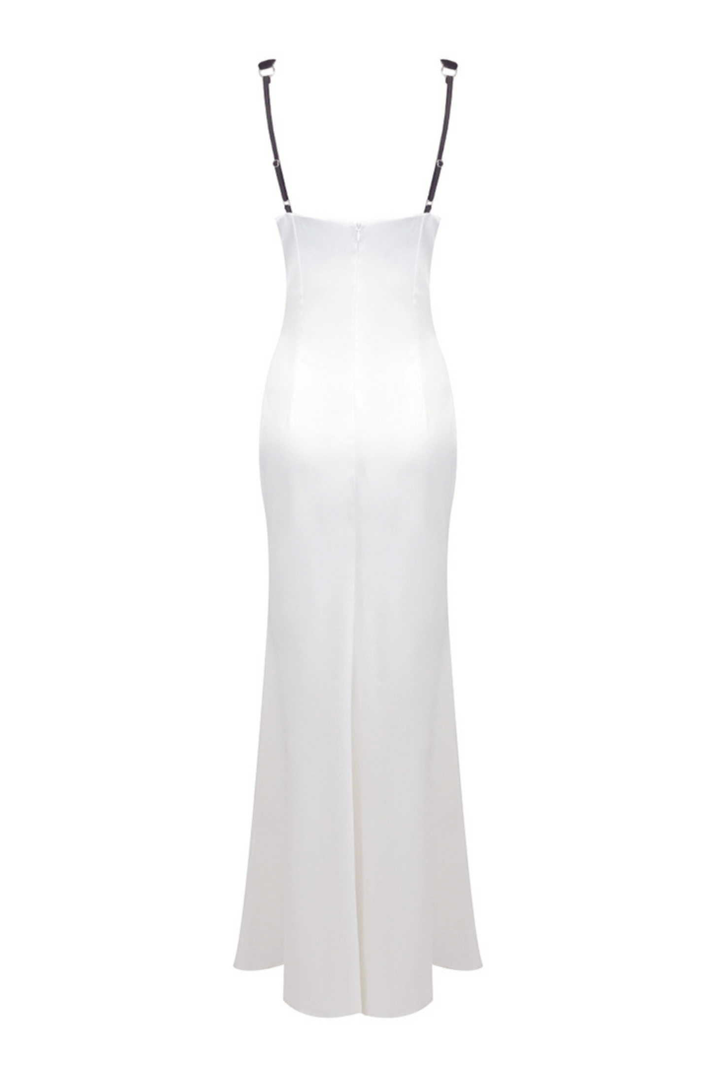 Alfredo Satin Cutout Velvet Maxi Dress - White
