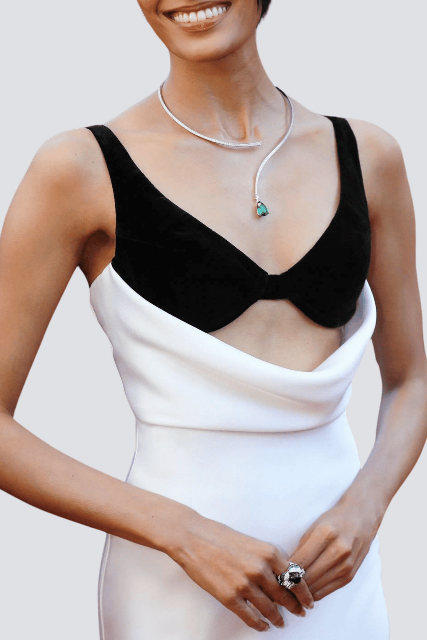 Alfredo Satin Cutout Velvet Maxi Dress - White