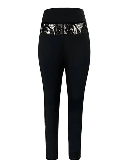 All Season Elegant Solid Hollow High Waist Outdoor Sporty Leggings