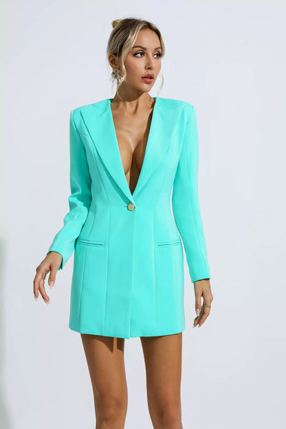 Alora Mint Green Blazer Mini Dress