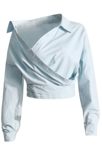 Amira Asymmetric Shirt - Blue
