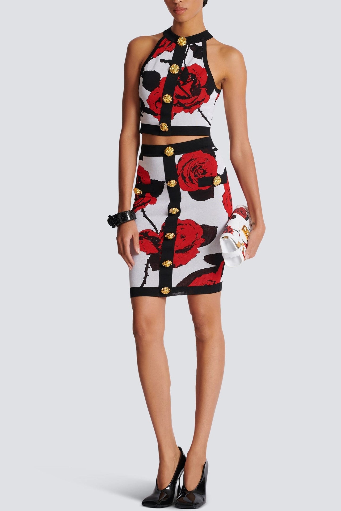 Amiya Rose Jacquard Halter Top