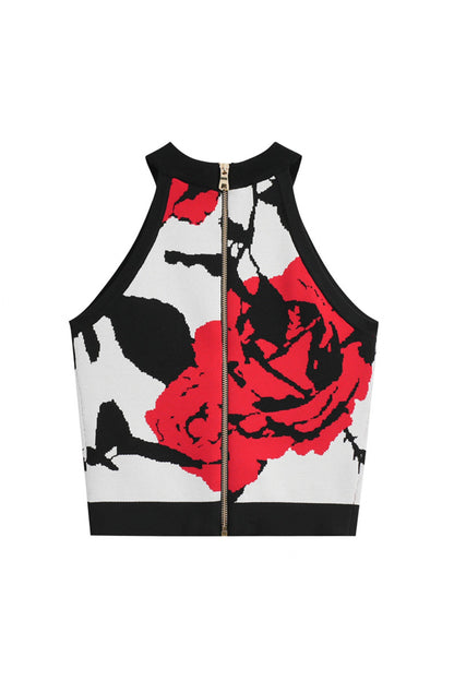 Amiya Rose Jacquard Halter Top