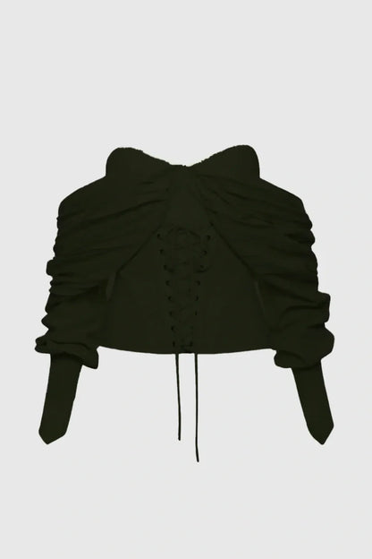 Andaia Off Shoulder Lace Up Corset Top