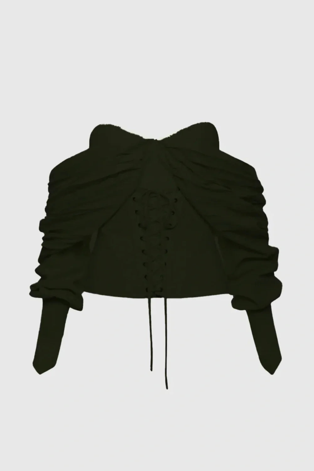 Andaia Off Shoulder Lace Up Corset Top-Black