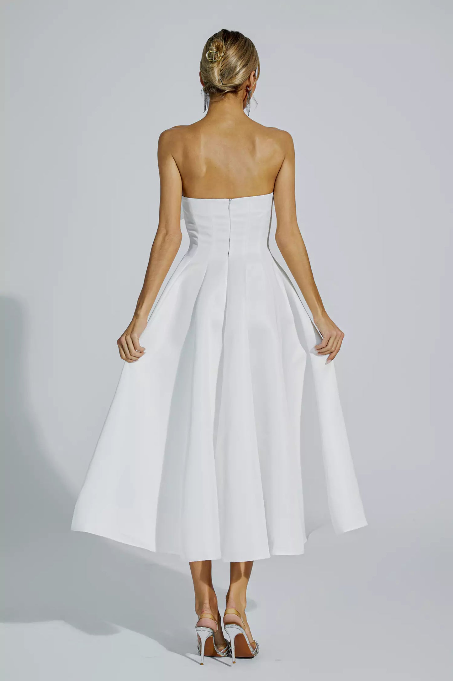 Andi White Bow Off Shoulder Dress