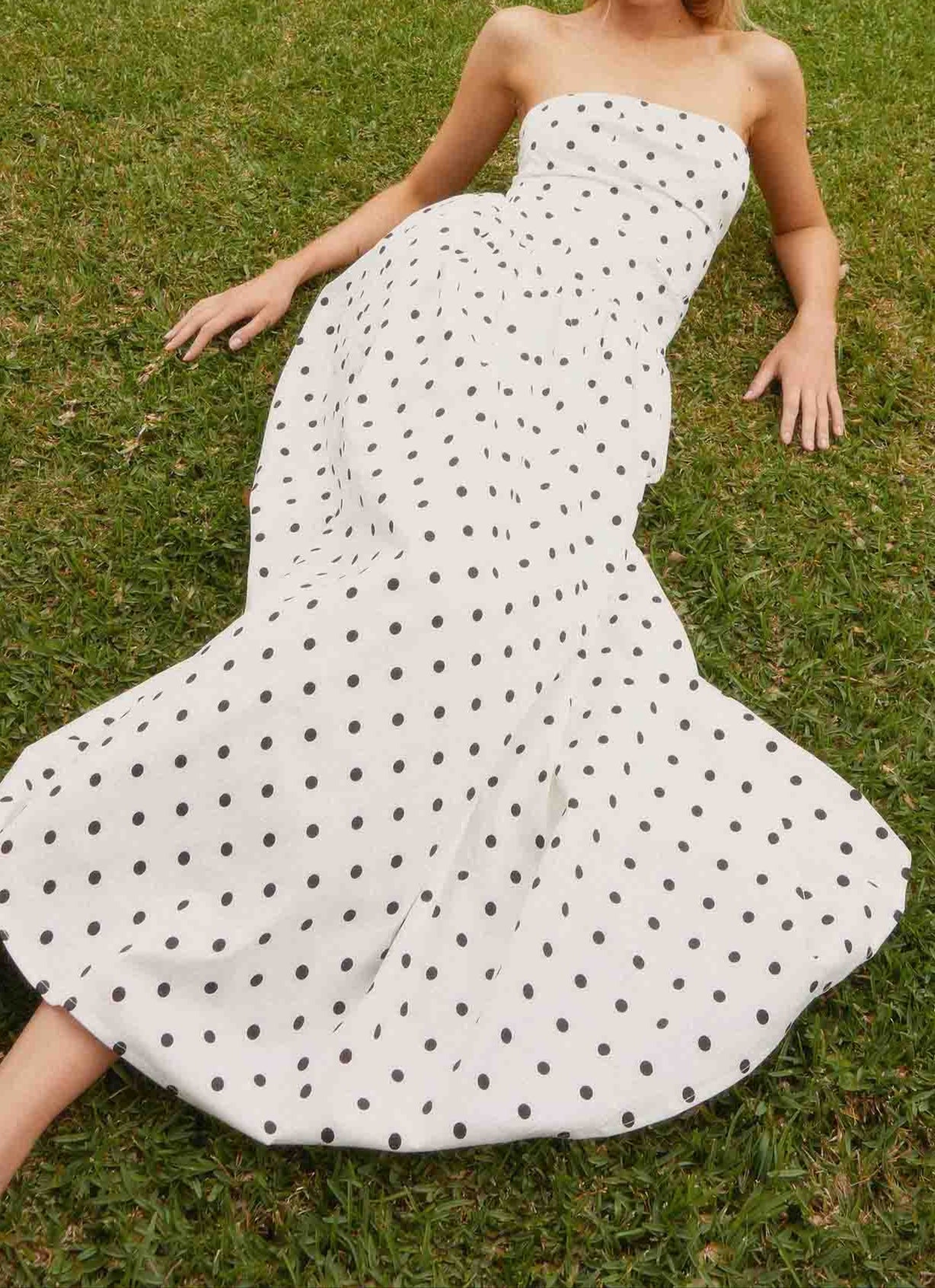 Jolanda Maxi Dress - White Polkadot