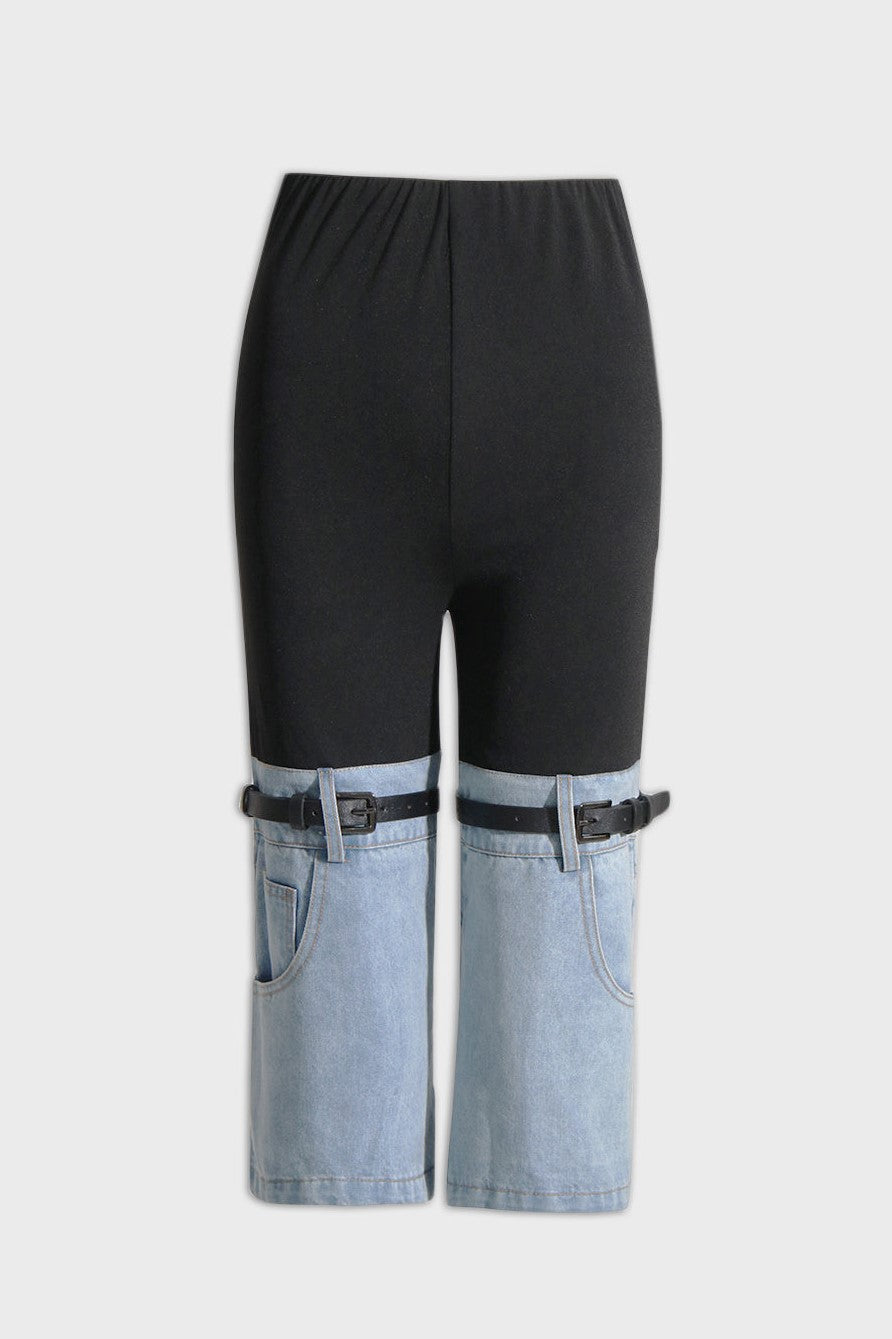 Angelica Patchwork Denim Shorts