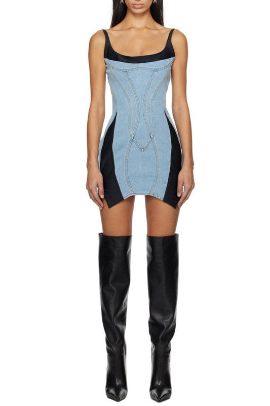 Anne Panelled Denim Mini Dress