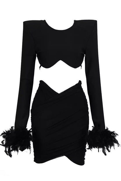 Annie Black Feather Bandage Set