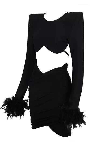 Annie Black Feather Bandage Set