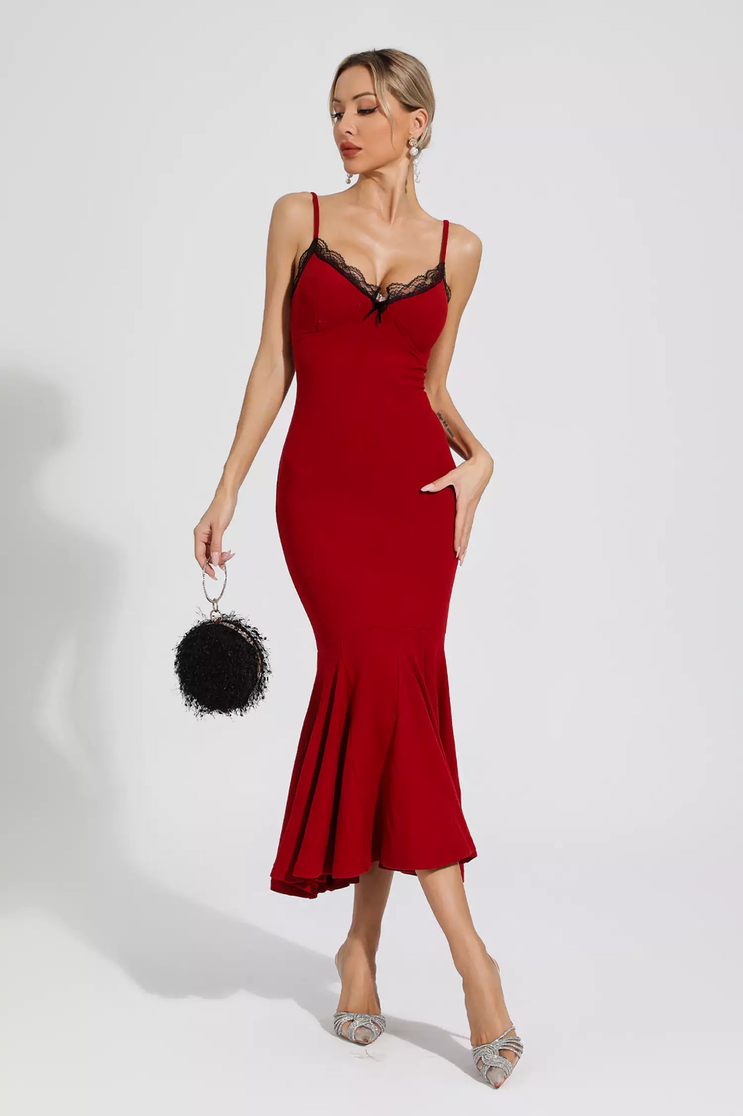 Annika Red Mermaid Slip Dress