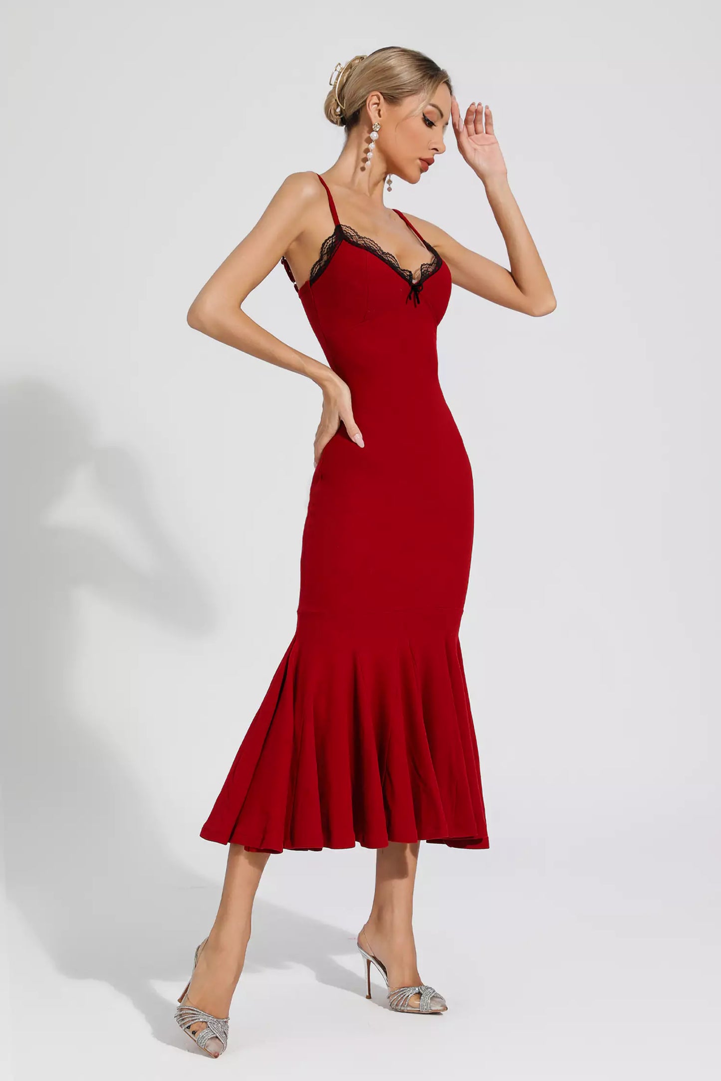 Annika Red Mermaid Slip Dress