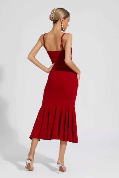 Annika Red Mermaid Slip Dress