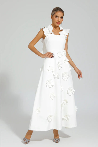 Ansel White Flower Slip Dress