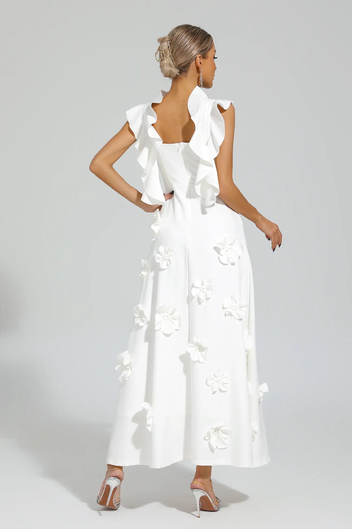 Ansel White Flower Slip Dress