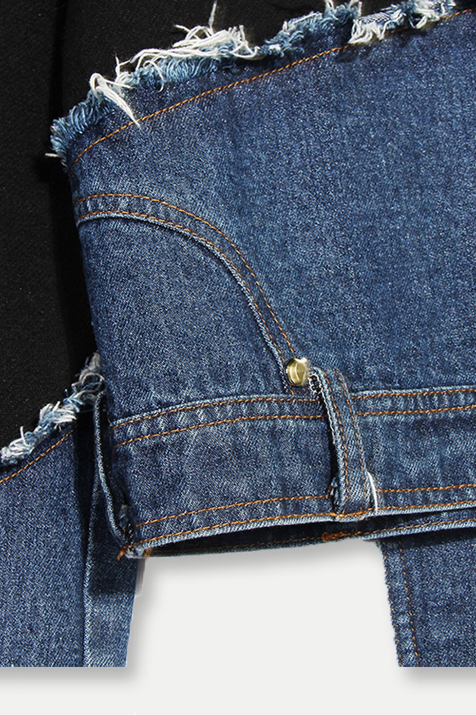 Aracela Asymmetric Patchwork Denim Top