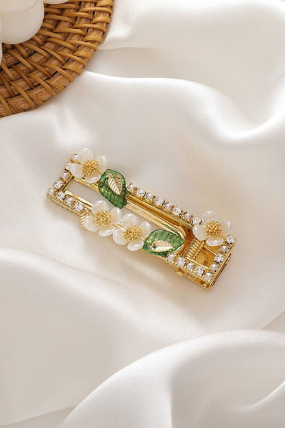 Ariana Flower Pearl Rhinestone Hair Clip