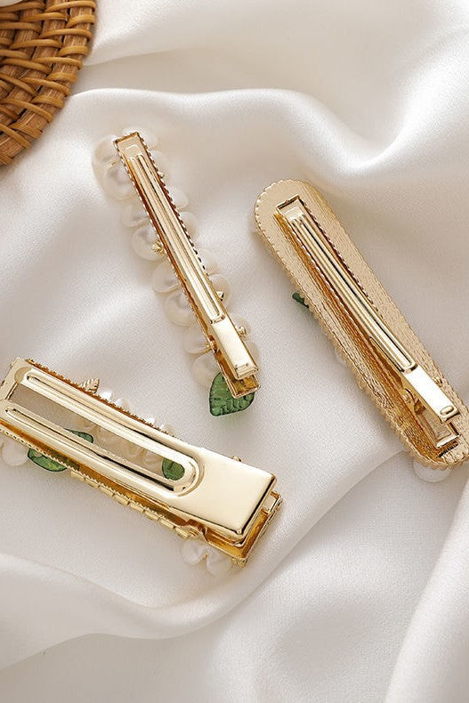 Ariana Flower Pearl Rhinestone Hair Clip