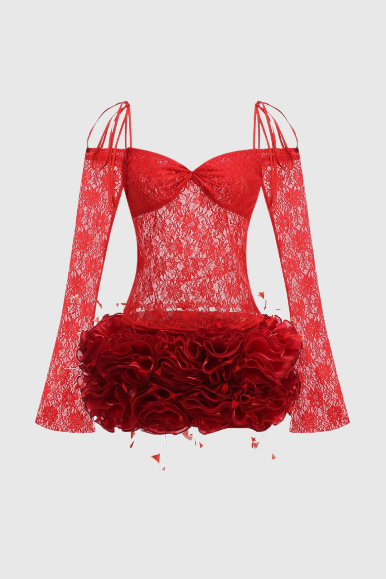 Ariat Lace Floral Appliqué Two Piece Set - Red