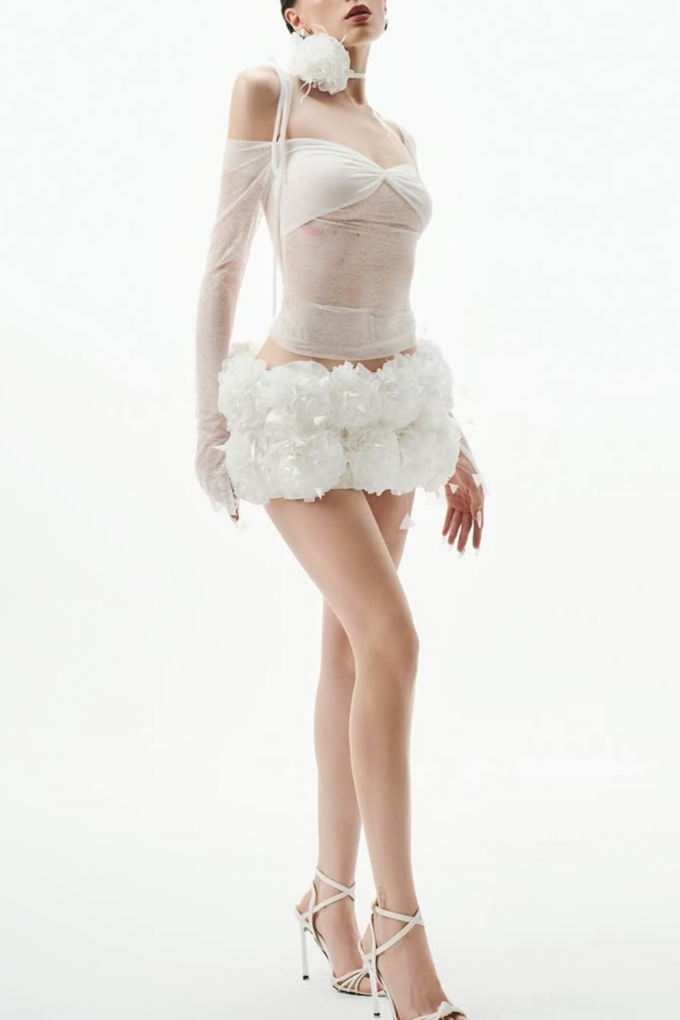 Ariat Lace Floral Appliqué Two Piece Set - White