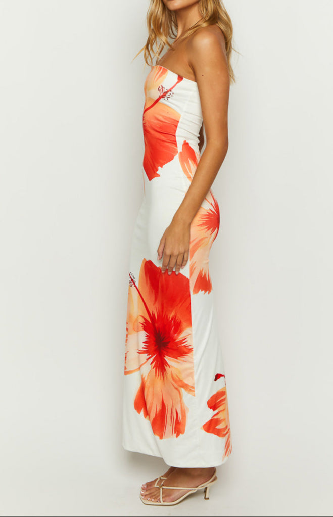 Pippa White Floral Print Maxi Dress