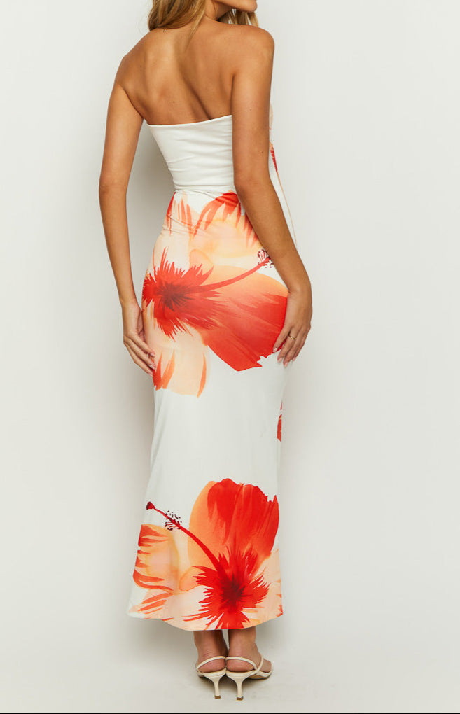 Pippa White Floral Print Maxi Dress