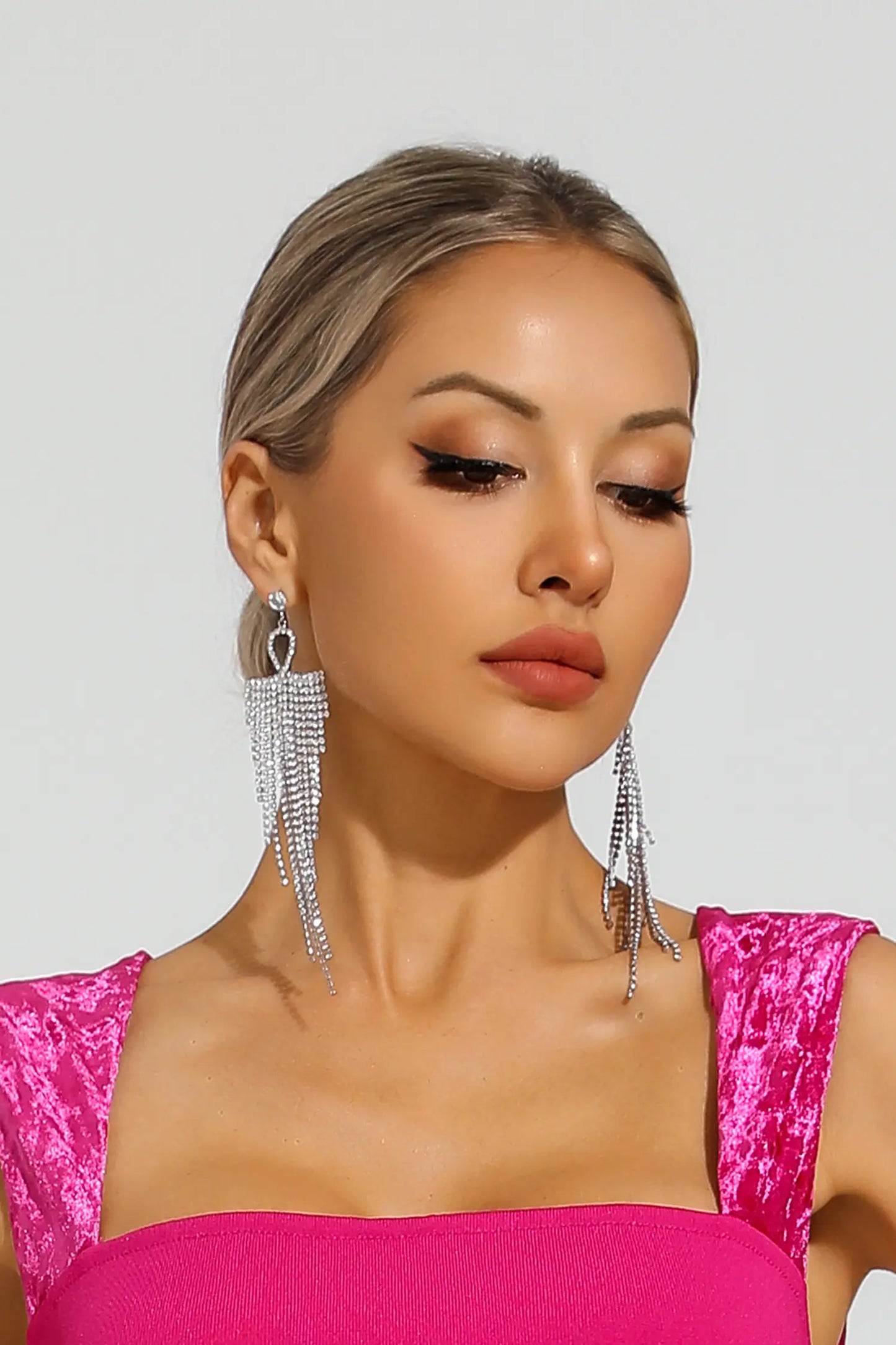 Arlene Silver Diamond Earrings