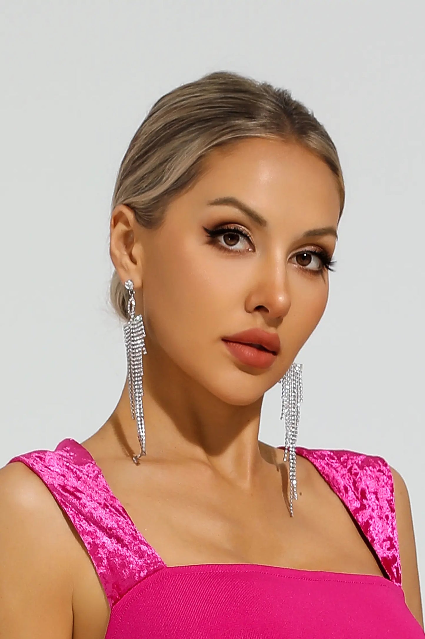 Arlene Silver Diamond Earrings