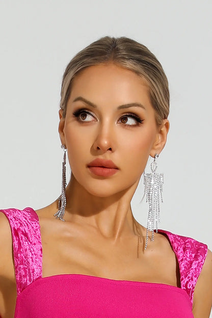 Arlene Silver Diamond Earrings