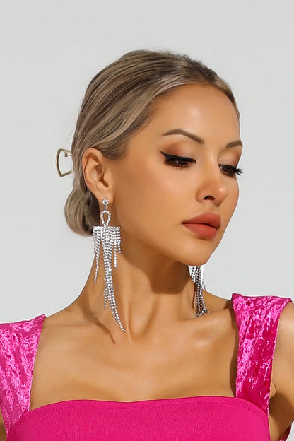 Arlene Silver Diamond Earrings